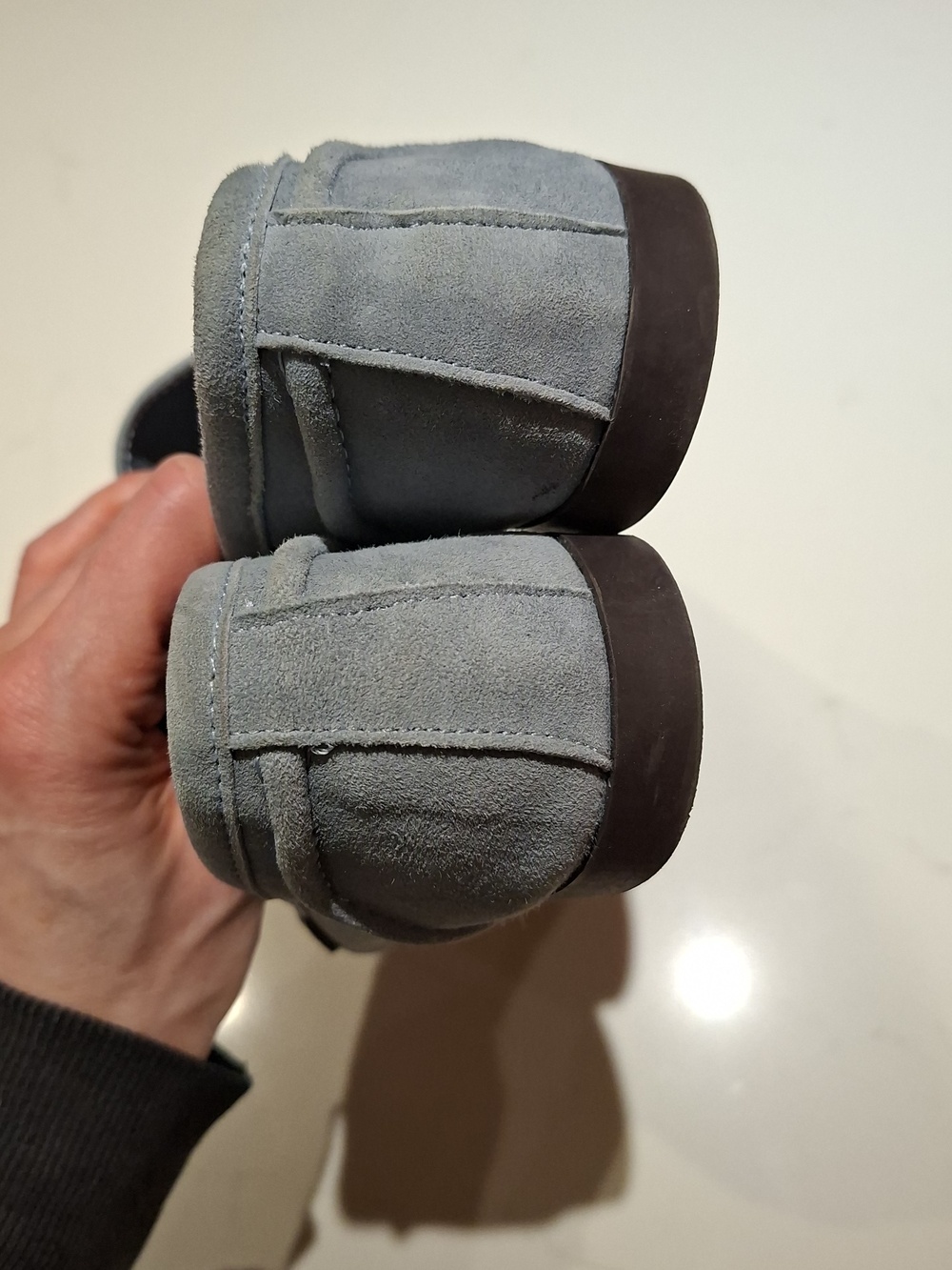 Steve Madden Classic "Carrine" Robin's Egg Blue Preppy Suede Loafers (US 6.5) - Picture 6 of 8